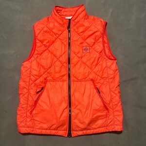 Stone Island Quilted Micro Yarn Vest Red XL Mens Garment Dyed Lightweight